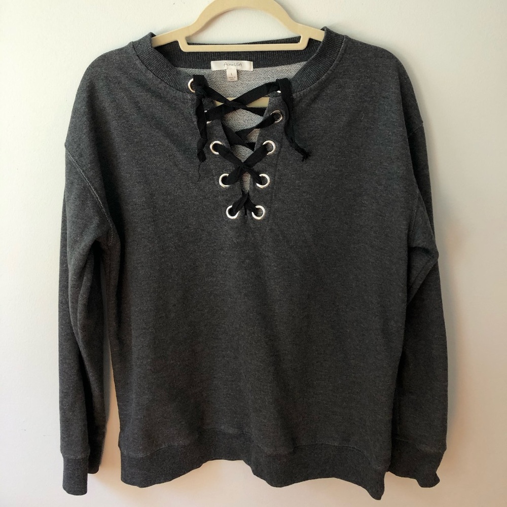 long sleeved shirt with cross v neck
